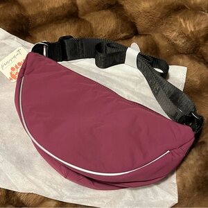 Free People Bulls Eye Sling Bag Crossbody Deep Mulberry Dark Wine Black Purse